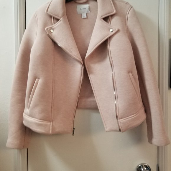 Old Navy soft scubba jacket zip up motorcycle style - Picture 2 of 9